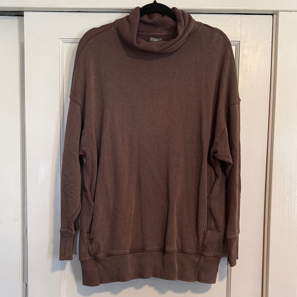 ☀️ Aerie Oversized Brown Cowl Neck Sweatshirt
